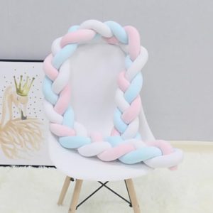 Flexible Braided Cot Bumper Adjusts to Fit Any Crib or Cot Shape