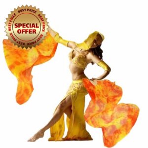 Belly Dance Fans 1 Pair (Left+Right) Handmade 100% Silk Real Silk Ribs 1.8M Long Silk Fans Dancing Fans Dance Silk Veils Long Fans Dance Performance