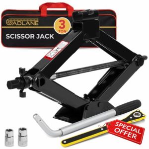 GADLANE Scissor Jack Kit - 3 Ton Portable Heavy Duty Car Jack Kit with Extendable Wrench