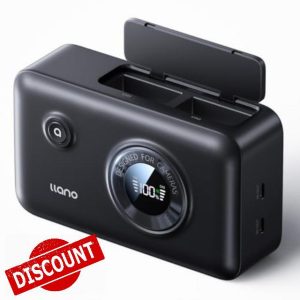 llano 2-in-1 NP-W126S Dual Fast Camera Battery Charger with Built-in 12400mAh Power Bank