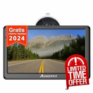 Aonerex Sat Nav 7 Inch Touch Screen with 2024 UK EU Maps (FREE Lifetime Updates)