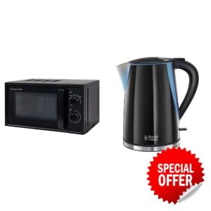 Russell Hobbs Textures 17 Litre Black Manual Microwave