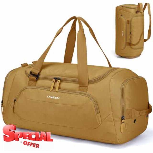 Lyweem Mens Sports Gym Bag with Shoes Compartment and Wet Pocket