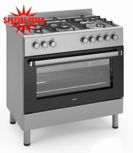 Ferre F9S50E7-X3-IN 90cm Dual Fuel Range Cooker With Double Turbo Fan & 5 Burner(1 Wok) - Stainless Steel            [Energy Class B]