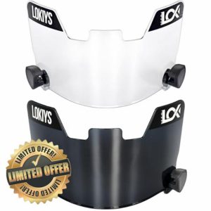 LOKIYS 2Pcs Football Visor - for Youth Football Helmets & Adult Football Helmets (Black+Clear)