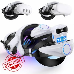 LED Digital Power Display 7500mAh Battery Head Strap for Meta Quest 3/3S/Meta Quest 2