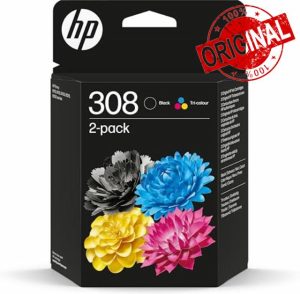 HP 308 2-Pack Black/Tri-color Original Ink Cartridge Combo