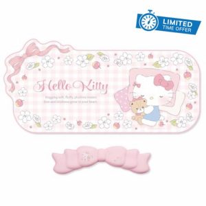Kuitmor Kawaii Anime Mouse Pad Wrist Rest Support Set - Non-Slip Desk Mat and Memory Foam Bowknot Wrist Rest for Keyboard and Mouse