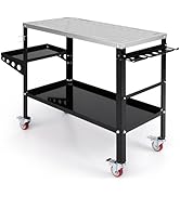 COSTWAY 85cm Folding Workbench, 450kg Capacity Work Table with 2 Quick Clamps, 4 Clamp Dogs, 3 To...