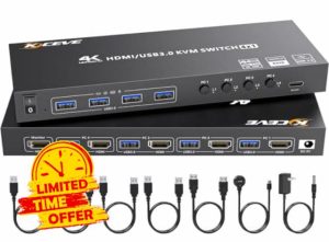 HDMI KVM Switch 4 Computers 4K@60Hz 2K@120Hz