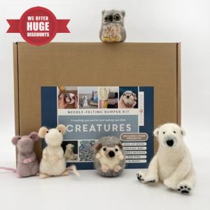 Bergin & Bath Needle Felting Bumper Kit - Creatures: Arts Craft Kit for Adults - Polar Bear