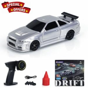 wheelfun 1/43 Ready to Run Race Car Gyro Drift Car 4WD Traffic Cones Mini Model