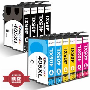 YINGCOLOR 405 XL Ink Cartridges Replacement for Epson 405XL Compatible with Workforce Pro WF-3820 WF-4820 WF-7835 WF-7840 WF-4830 WF-7310 WF-7830 WF-3825 WF-4825 Printer (10-Pack)