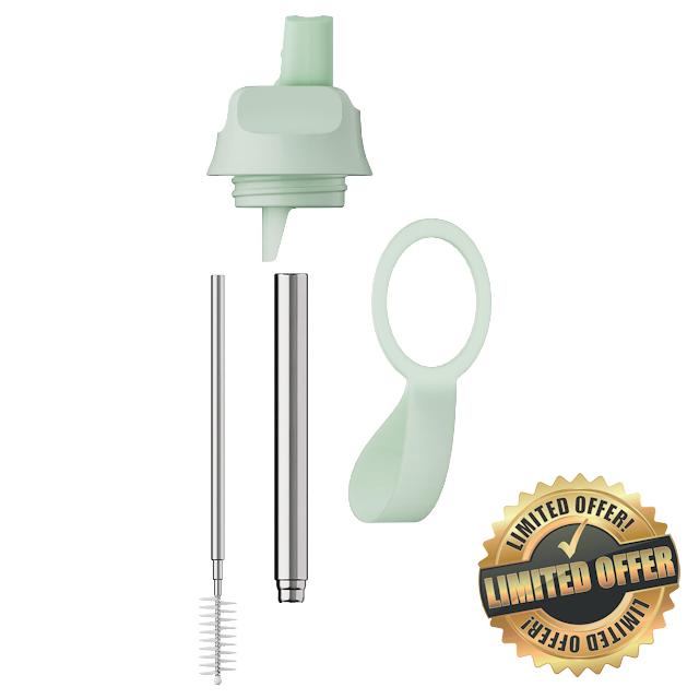 Chilly's Series 2 Sports Flip Lid with Telescopic Straw and Nylon Carry Loop - Easy Flip Lid