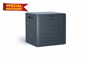 Stolmet Garden Storage Box | Realistic Wood-Look Design | Weather-Resistant Outdoor Cushion Chest | 280L