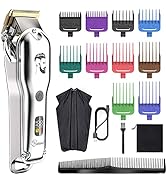 Hatteker Professional Hair Clippers and T-Blade Trimmer Kit for Men Cordless Beard Barber Clipper...