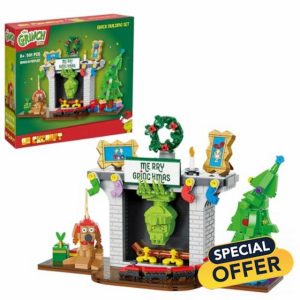 Brickcraft Brick Building Set for The Grinch | Holiday Building Set (Grinchy in Fireplace)