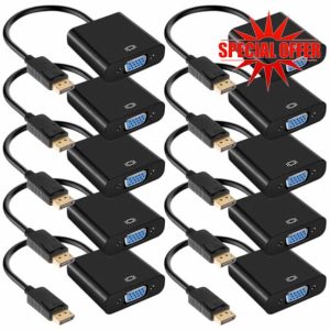 10 Pack DisplayPort to VGA Adapter