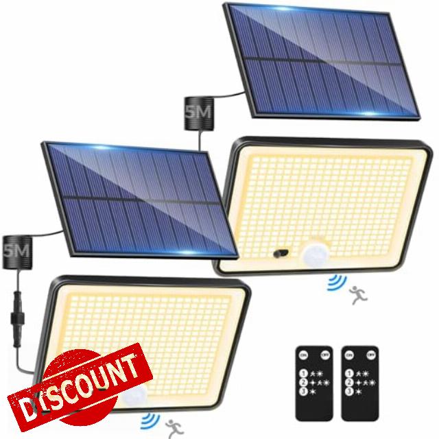 LOTMOS 2 Pack Solar Lights Outdoor