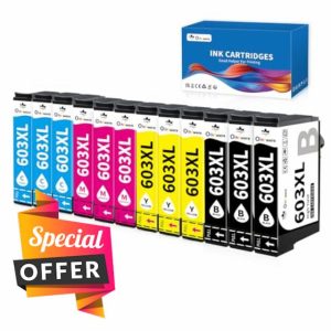 OINKWERE 603XL Ink Cartridges 12-Pack Compatible for Epson 603XL Ink Cartridges Multipack for Expression XP-2100 XP-2105 XP-2150 XP-3100 XP-3150 XP-4100 WorkForce WF-2810 WF-2820 WF-2830 WF-2835