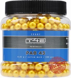 Umarex Paintball Gaming Pellets Sport PAB .43 Yellow 500 T4E Ammo