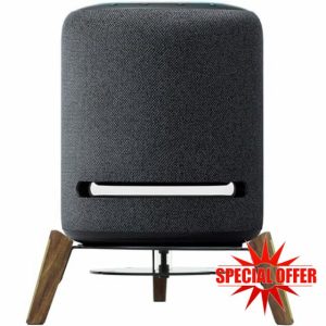 Alloery Desk Stand Compatible for Echo Studio Wood Stand Protect Speaker Sound Better Stable Wooden Mount Holder for Echo Studio