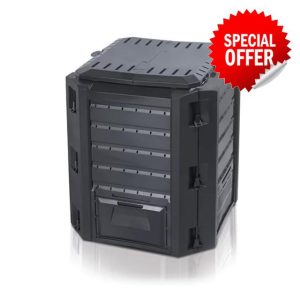 Large Outdoor Compost Bin | Garden Composter with Lid | 380L