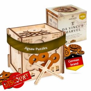INSCAPE Da Vinci´s Marvel - Puzzle Box - Escape Room in A Box for Adults - Cluebox - Mind Puzzles for Adults - Puzzle Boxes with Hidden Compartments - Puzzle Boxes for Adults - Wooden Puzzle Box
