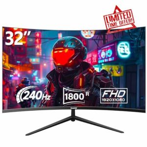 Gawfolk 32 Inch Curved Gaming Monitor 240Hz