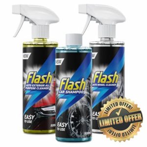 Flash Car Care Automotive Essentials Bundle 3x500ml Powerful Exterior Cleaning Products