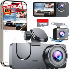 Dash Cam Front and Rear 4K Full HD