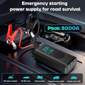 5-in-1 Car Battery Booster Jump Starter (for all 12V 8.5L Gas/7.5L Diesel Engines)