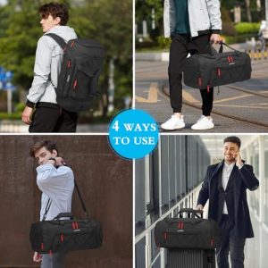 Medium Gym Bag Backpack & Travel Duffle Holdall Bag with Shoes Compartment and Wet Pocket