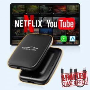 Wireless Carplay Adapter and Android Auto Wireless Support Netflix/YouTube/TF Card