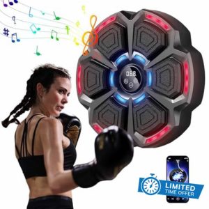 Smart Music Boxing Machine,2024 New Indoor Boxing Machine Wall Mounted,with LED Light Bluetooth Sensor,9 Speed Modes and Counting Mode For Adults and Children Exercise