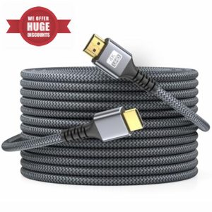 looyotul 4k Hdmi Cable 20m Ultra High Speed HDMI 2.0 Cable 4K@60HZ 3D ARC Gold Plated Connector Ethernet Audio Video Return HDMI Cord for UHD TV Monitor Laptop Xbox PS4/PS5 ect.(Silvery)