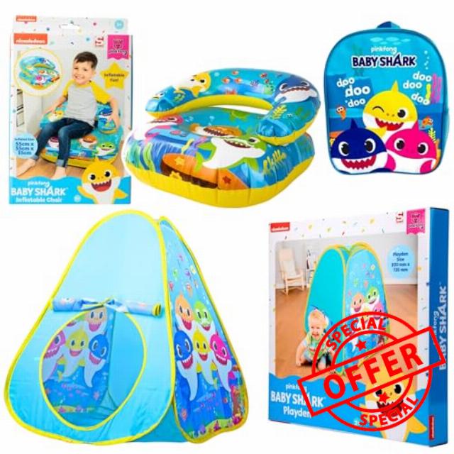 Toptoys2u Bargain Bundles Baby Shark Bath Toys & Accessories Bundle - 3-Piece Play Tent