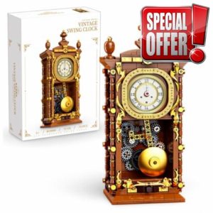 Ebortsin Retro Pendulum Clock Building Blocks Set
