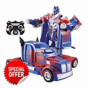 Homespired® Optimus Prime Transformer Remote Control Car 2.4Ghz Rechargeable Radio Controlled RC Car with LED Lights and Sound