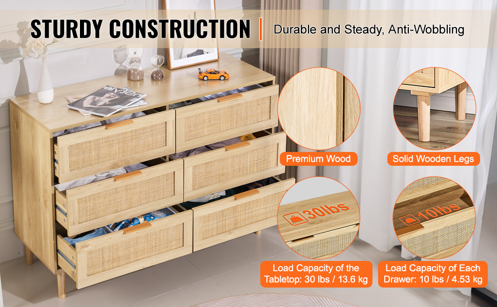 rattan chest of drawers