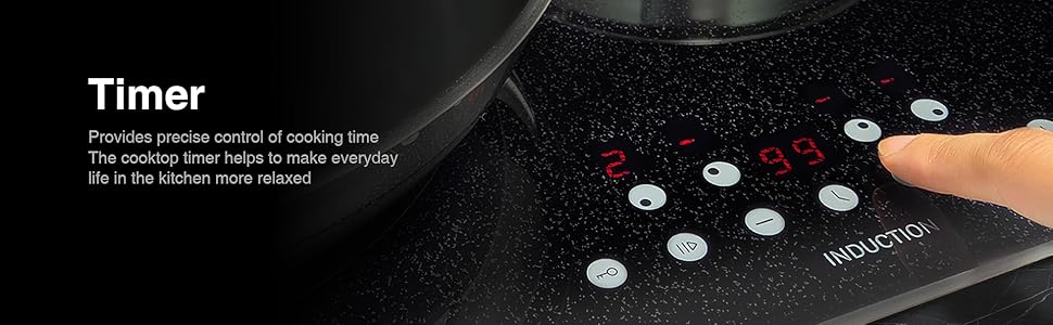 This induction hob is with stop & go function