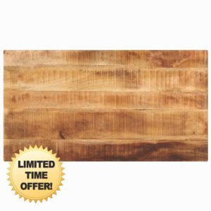idaXL Rectangular Solid Mango Wood Table Top Replacement - 110 x 50 x 2.5 cm - Rustic Dining/Office Tabletop
