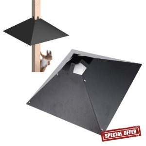Pssopp Wrap Around Squirrel Baffle Bird Feeding Station Metal Squirrel Guard Baffle Universal Squirrel Proof Baffle for Outdoor Bird Feede