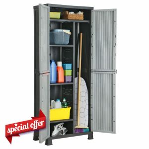 IKAYAA Storage Garage Outdoor storage Storage Cabinet Cupboard outdoor Storage Plastic Cupboard Box Outdoor-68 x 39 x 171.5 cm-2-68 x 39 x 171.5 cm-2