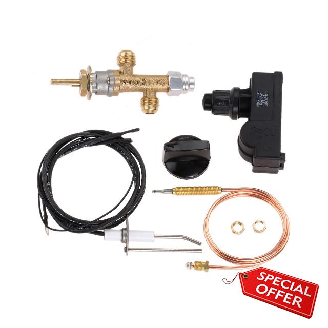 Replacements 7pcs/kit Flame Failure Safety Control Valve fit Low Pressure LPG Propane Gas Fireplace Fire Pit Igniter Assembly Grill Heate