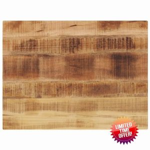 idaXL Table Top Replacement - Solid Mango Wood - Rectangular 80 x 60 x 1.5 cm - Rustic Brown Wooden Dining Surface