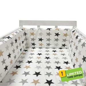 Aocase Breathable Crib Bumper Crib Rail Cover Baby Crib Bumper Cot Liner For Crib Edge Protection Comprehensive Protection Cot Bumpers Baby Cot Bumpers Safer Cot Liner