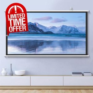 GSKDZG Manual Pull Down Projector Screen 30" 40" 50" 60" 72" Home Theater Projection Screen HD 4K 4:3 16:9 Format Movie Screen For Indoor Outdoor