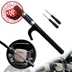 Steering Wheel Lock - High-Strength Anti-Theft Security with Customizable 5-Digit Combination