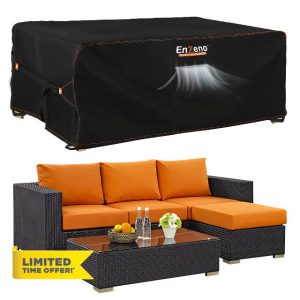 Enzeno Garden Furniture Cover,200X150X74cm Garden Table Cover Waterproof,420D Heavy Duty Oxford Polyester Outdoor Patio Table Covers Rectangular Windproof,Anti-UV for Chair and Table Patio Set Cove